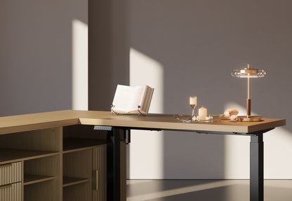 67" Desk + 71" Bookshelf / Fluted - Natural Oak