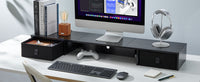 Dual Monitor Stand with Drawers