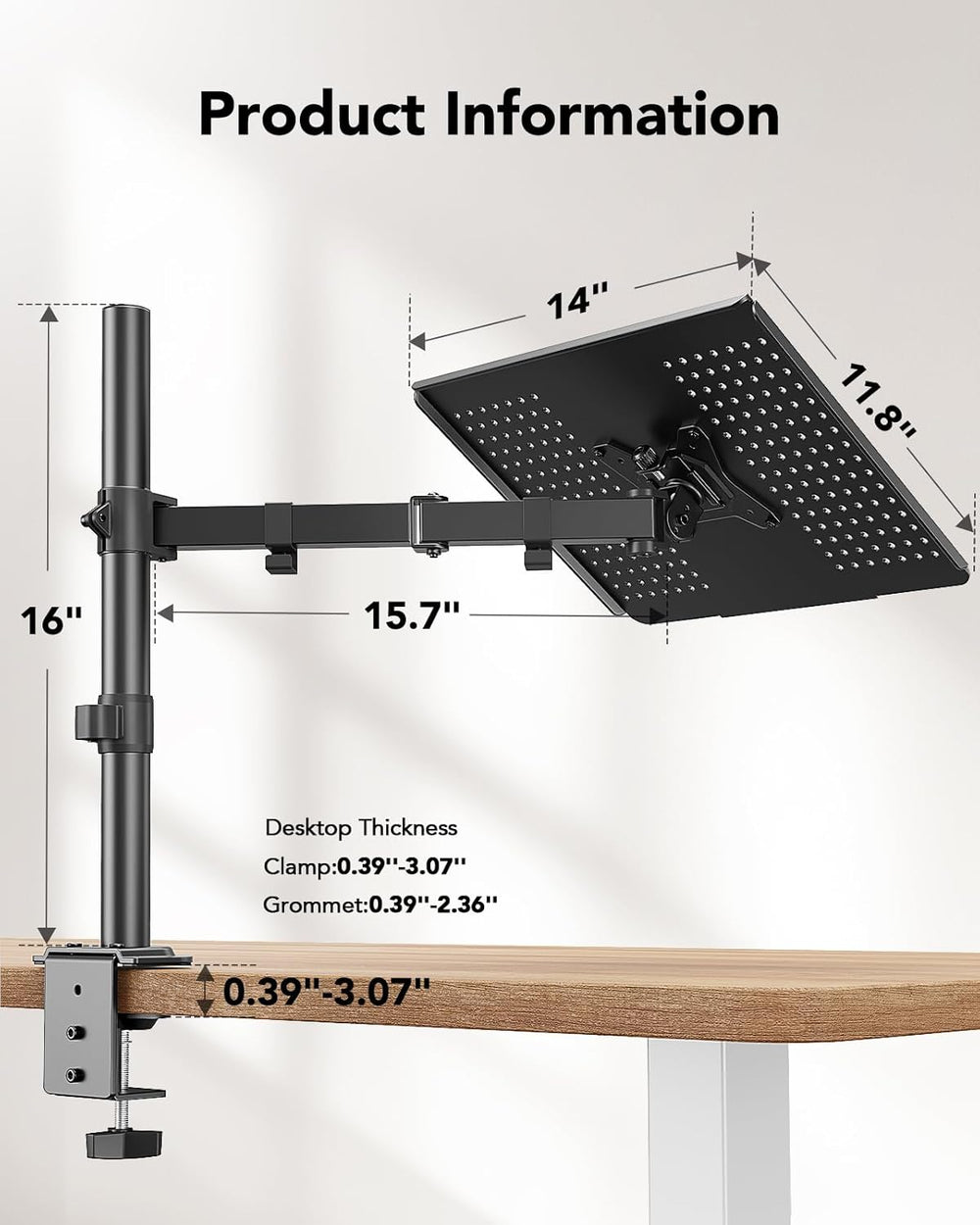 2-in-1 Adjustable Laptop & Monitor Arm – HUANUO