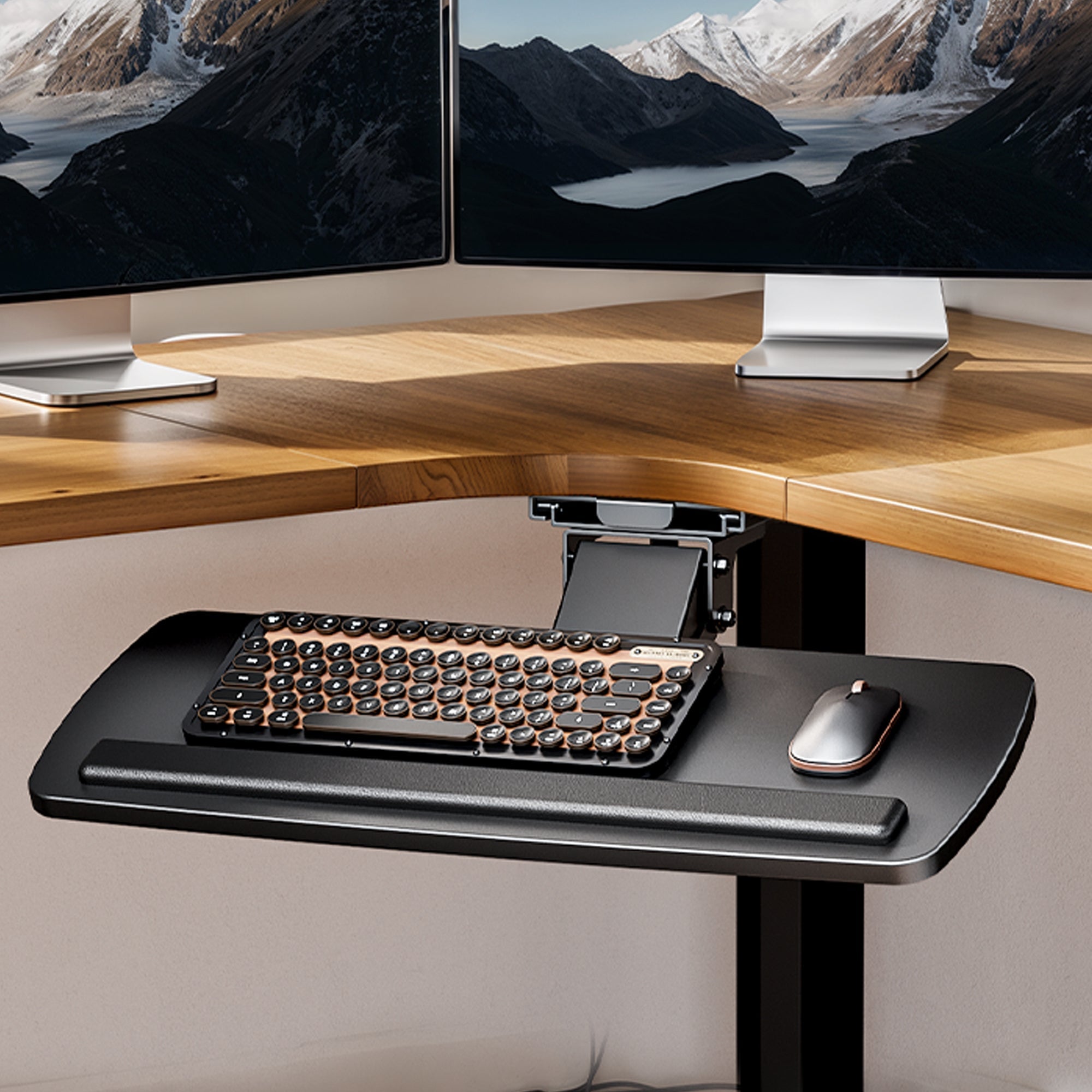 25" All-Motion Keyboard Tray - White