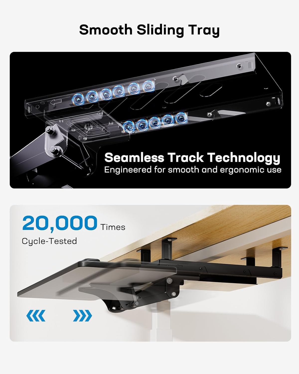 25" Keyboard Tray Under Desk - 