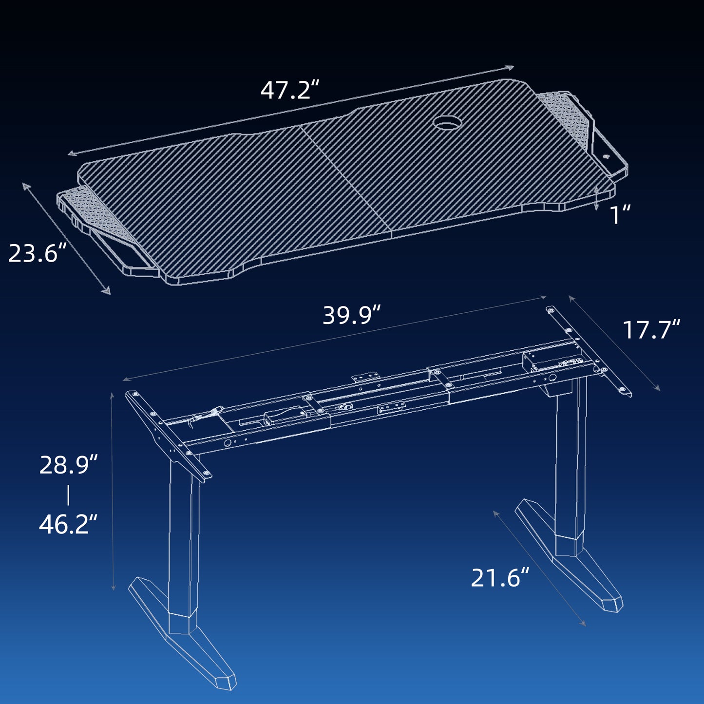 RGB Gaming Standing Desk