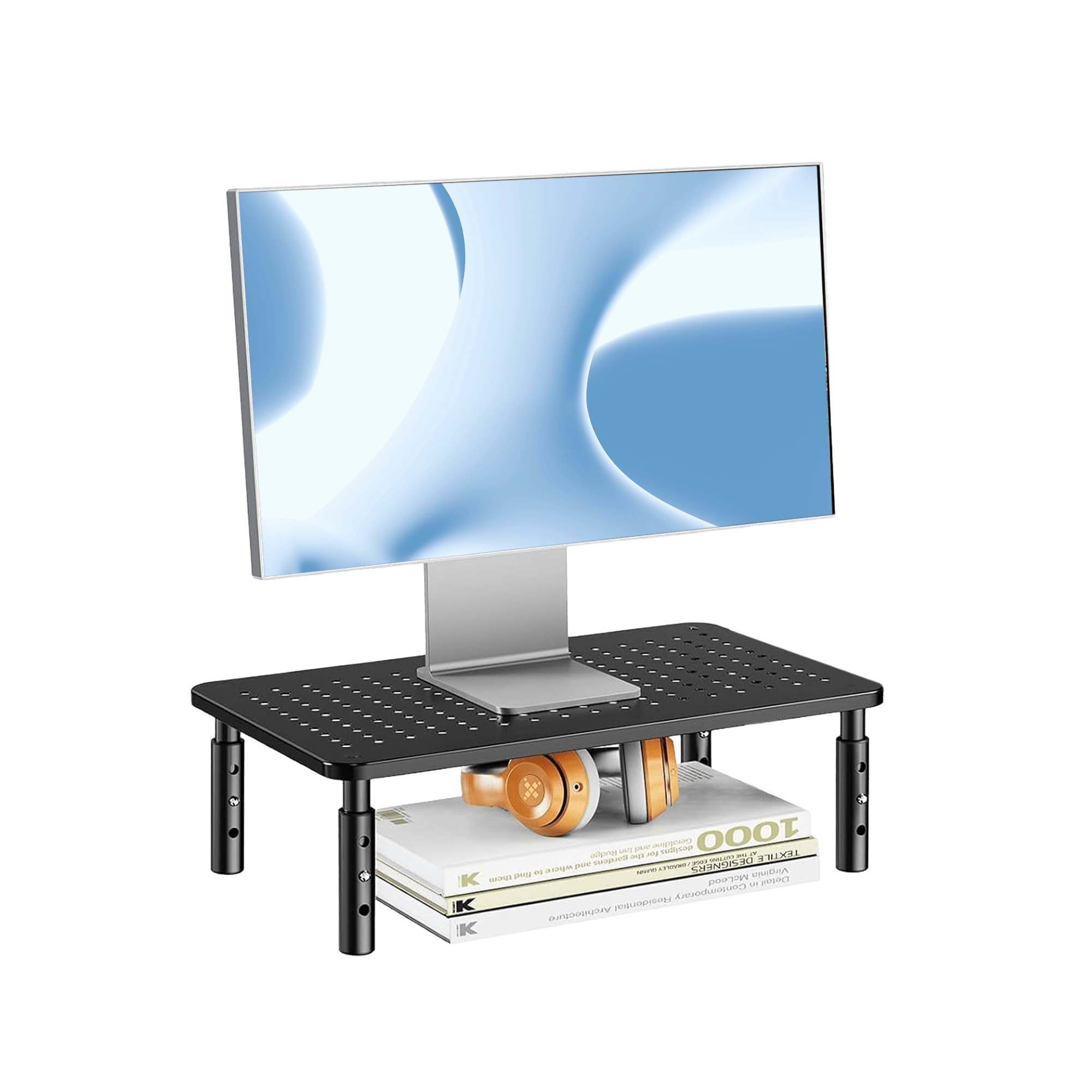 3-Level Adjustable Monitor Riser - Black