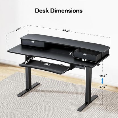 Standing Desk with Storage & Keyboard Tray222