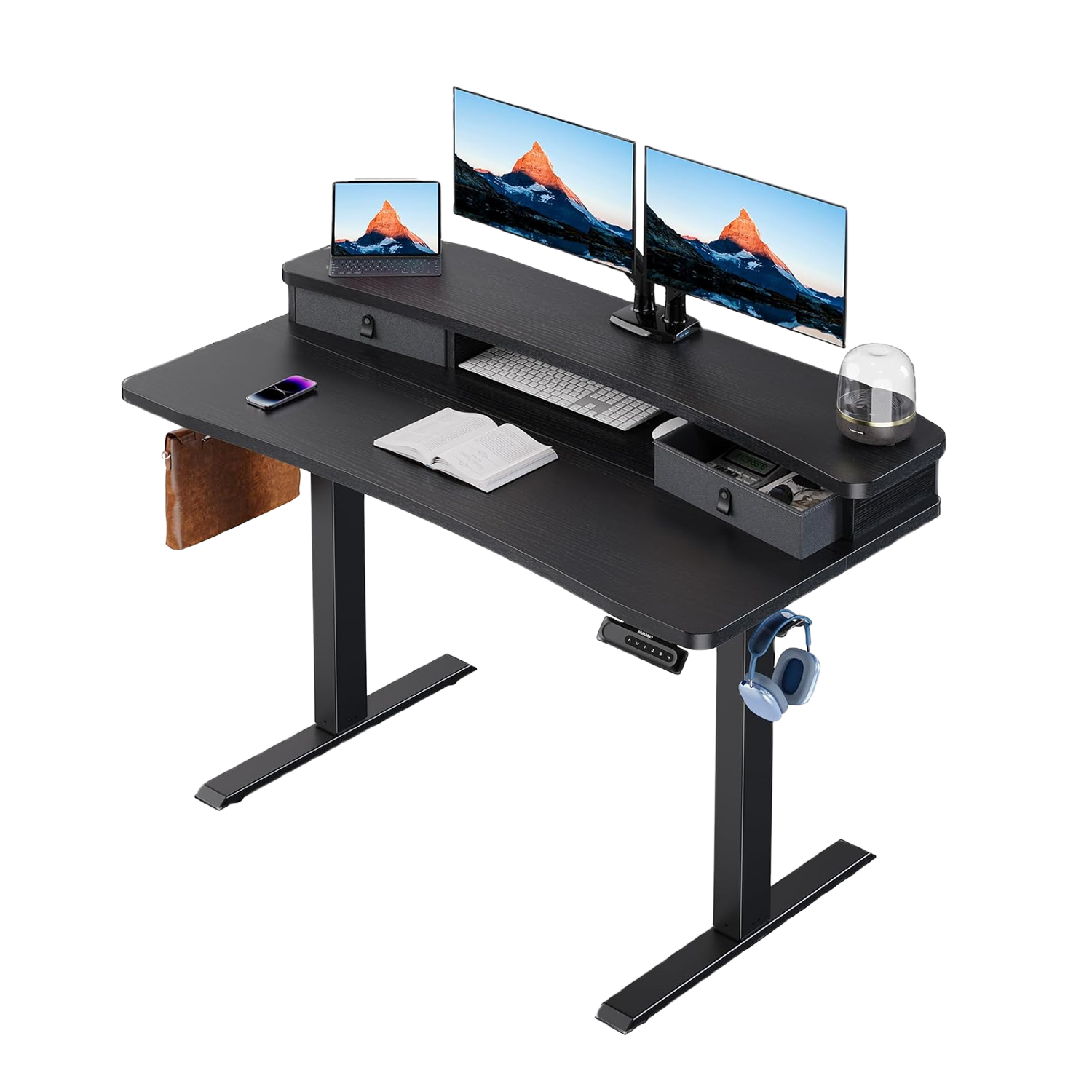 Standing Desk with Dual Riser & Drawers