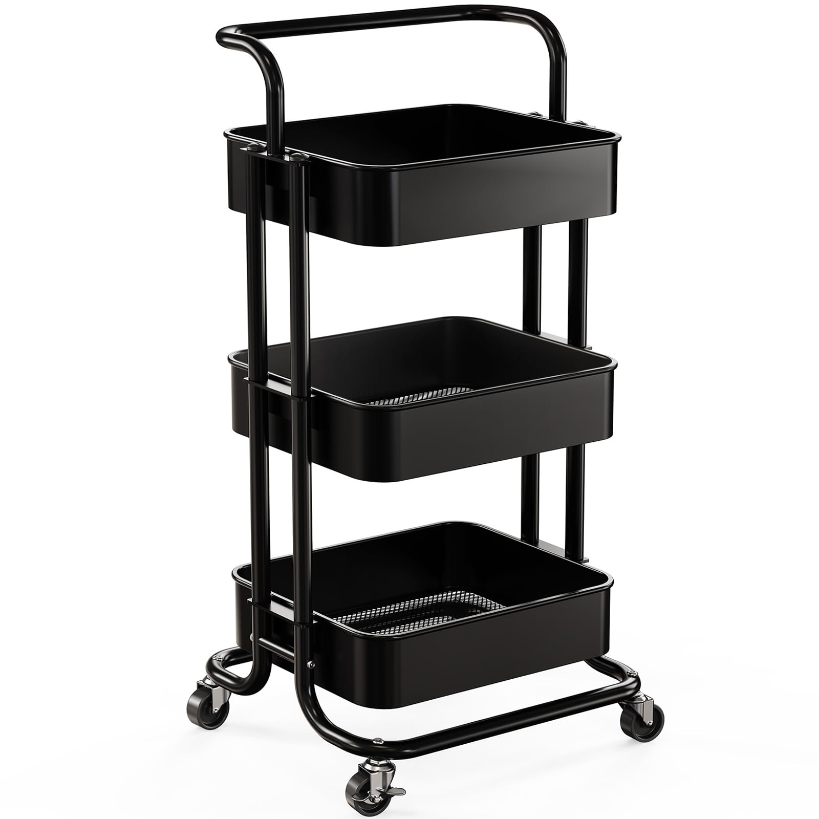 4 Tier Mesh Storage Cart - 3 - Tier