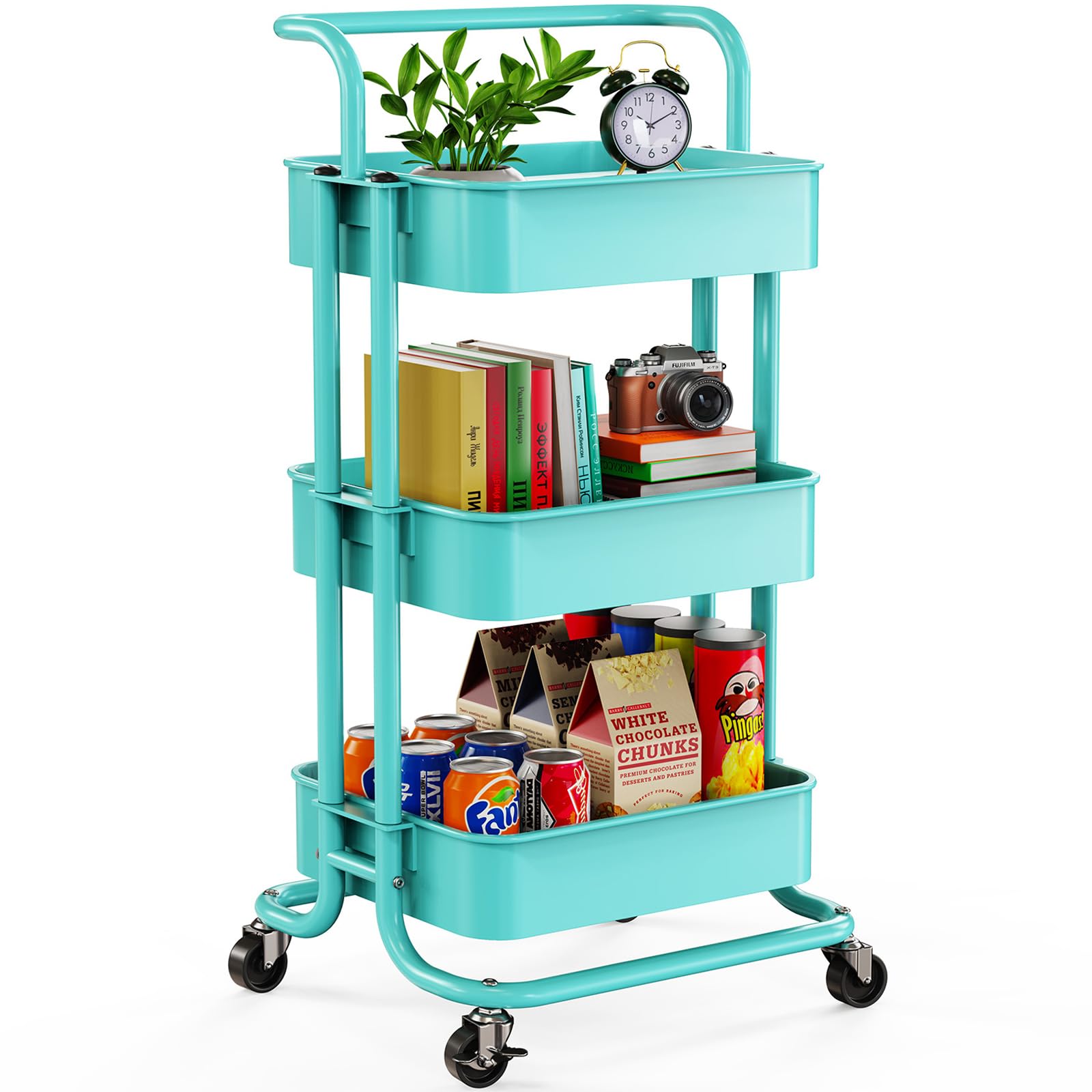 4 Tier Mesh Storage Cart - 3 - Tier