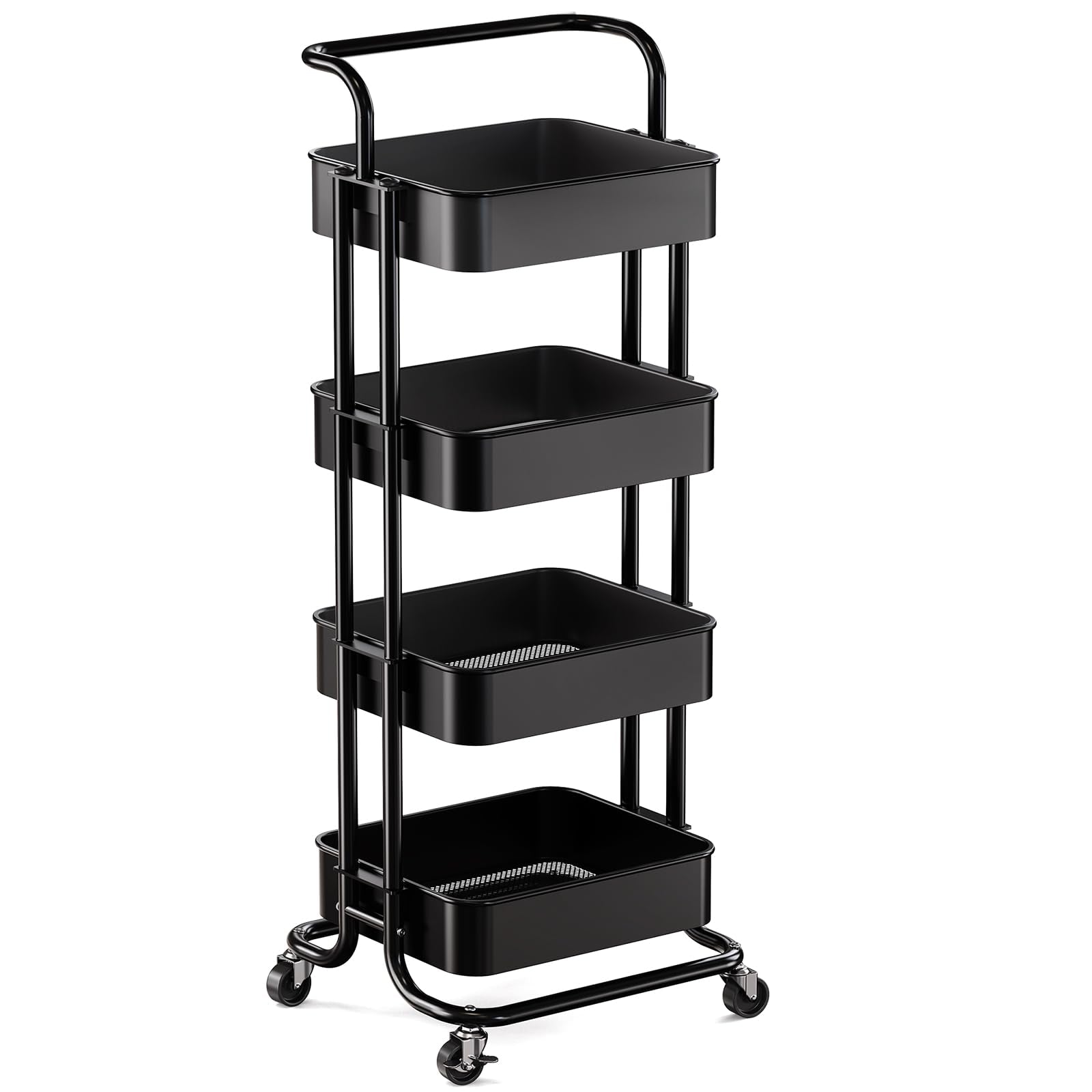 4 Tier Mesh Storage Cart - 4 - Tier