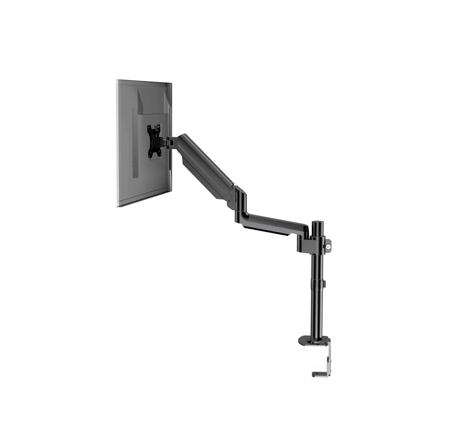 HUANUO single monitor mount with adjustable arm for 13-32 inch displays.
