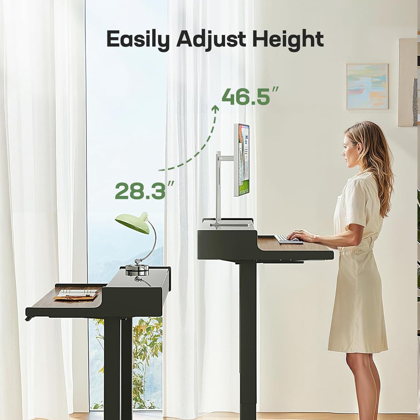 Standing Desk with Drawer & Keyboard Tray