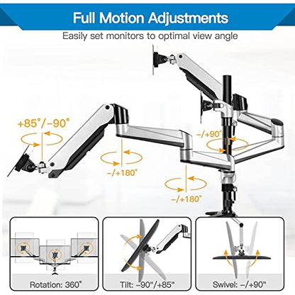 HUANUO Triple Monitor Stand with full motion adjustments for optimal viewing angles.