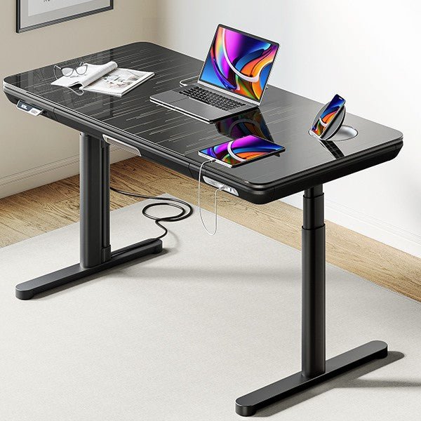 56.7" All - in - One Charging Standing Desk - Glass