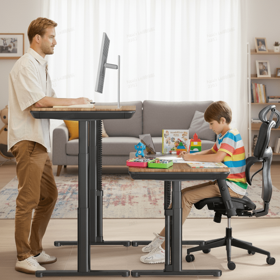 56.7" All - in - One Charging Standing Desk - Walnut