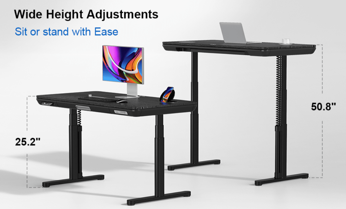 56.7" All - in - One Charging Standing Desk - Walnut