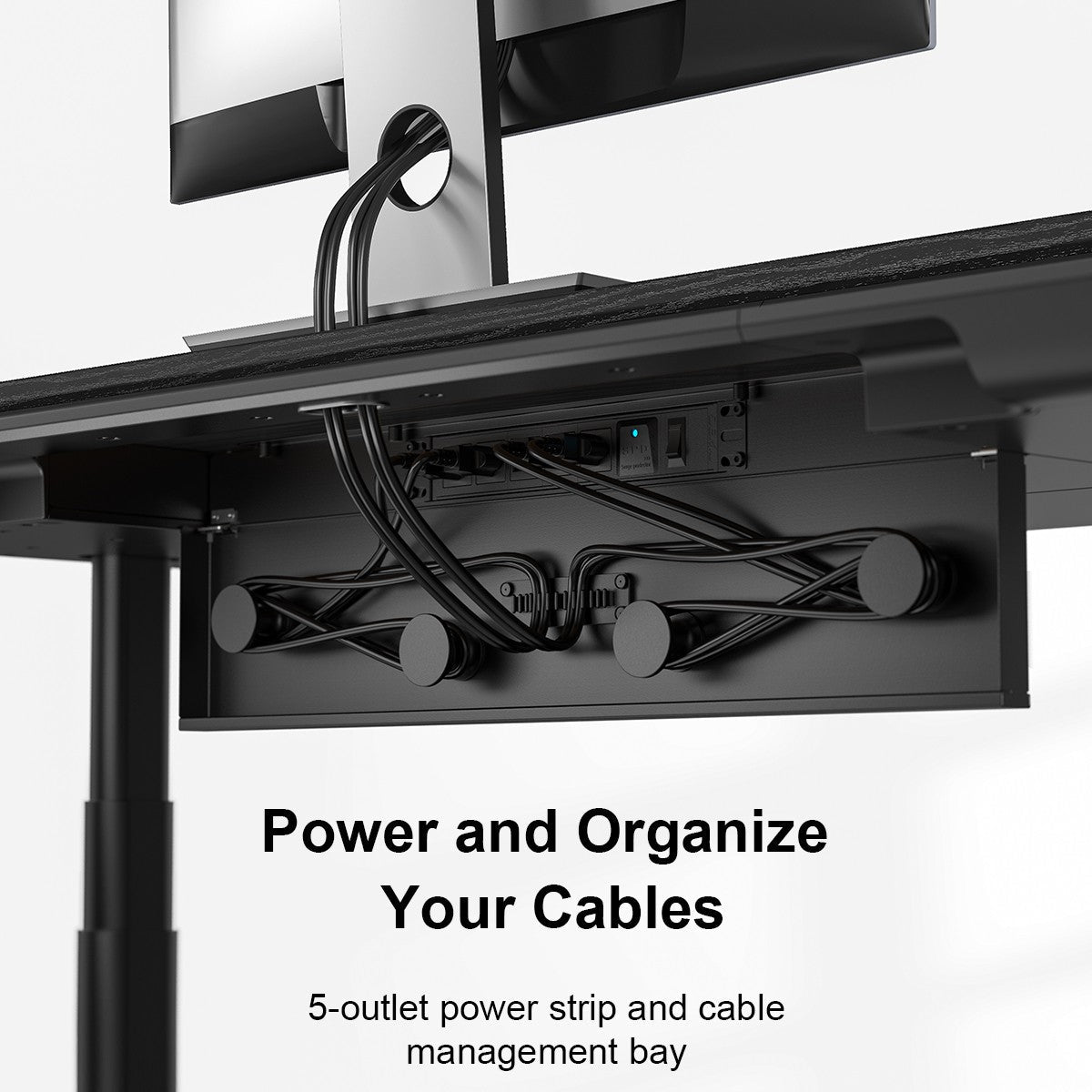 56.7" All - in - One Charging Standing Desk - Walnut