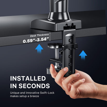 Swift-Lock clamp for HUANUO HNSS6 monitor mount, easy desk installation.