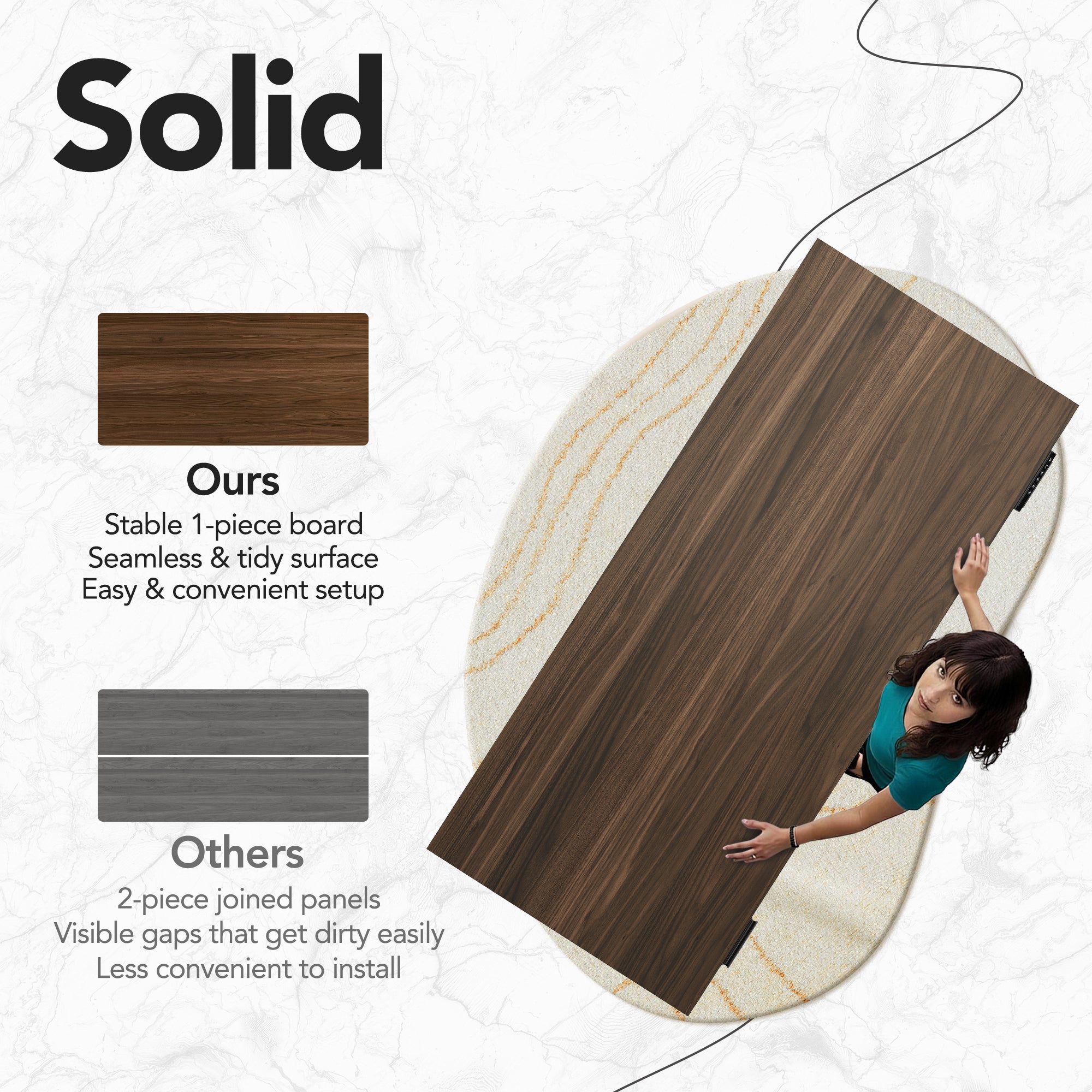 55" Electric Standing Desk with Drawers