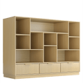60" Premium Le Bois Bookshelf - Fluted - Light Walnut