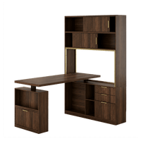 60" Premium Vallon Standing Desk - Fluted - Dark Walnut