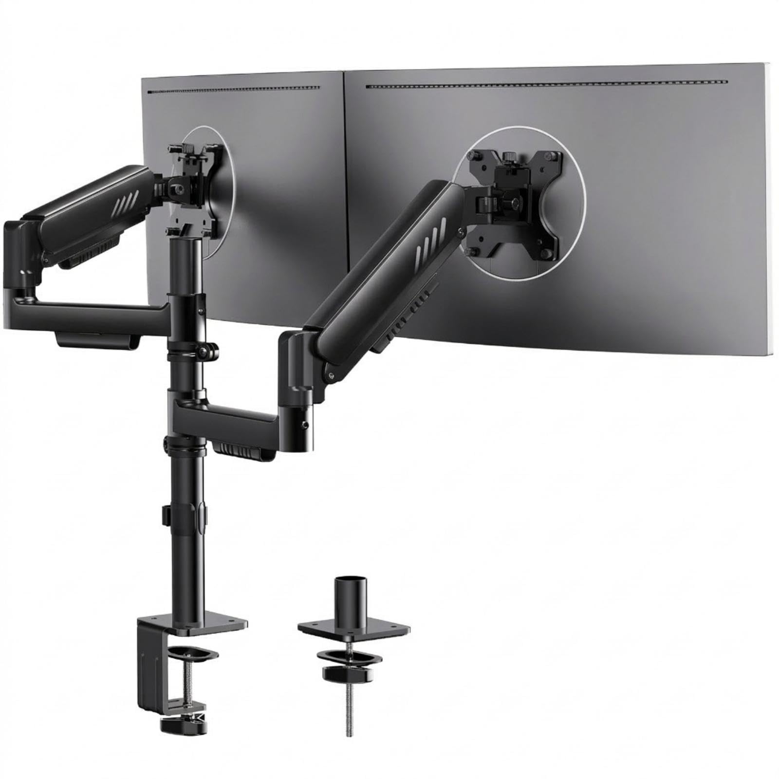 ErGear Dual Monitor Arm, Full Adjustable Monitor Mount for 13–32″ Screens, Fast Install Computer Monitor Stand with Tool-Free VESA Mount, Max Load 19.8 lbs, Max VESA 100x100mm