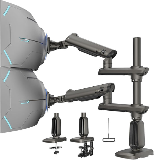 HUANUO Dual Monitor Arm for 13–49" Screens Extra Tall & Heavy-Duty