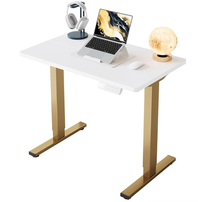 HUANUO 55 x 28 inch Electric Standing Desk Adjustable Height, 4 Memory Height Settings, Sit Stand Up Desk for Home Office & Computer Workstation, Light Walnut