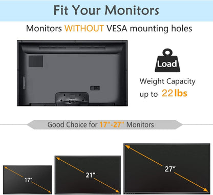 HUANUO Universal VESA Mount Adapter Kit, Non-VESA Adapter for 17 to 27 Inch Monitor Screens to 75x75 VESA Mount