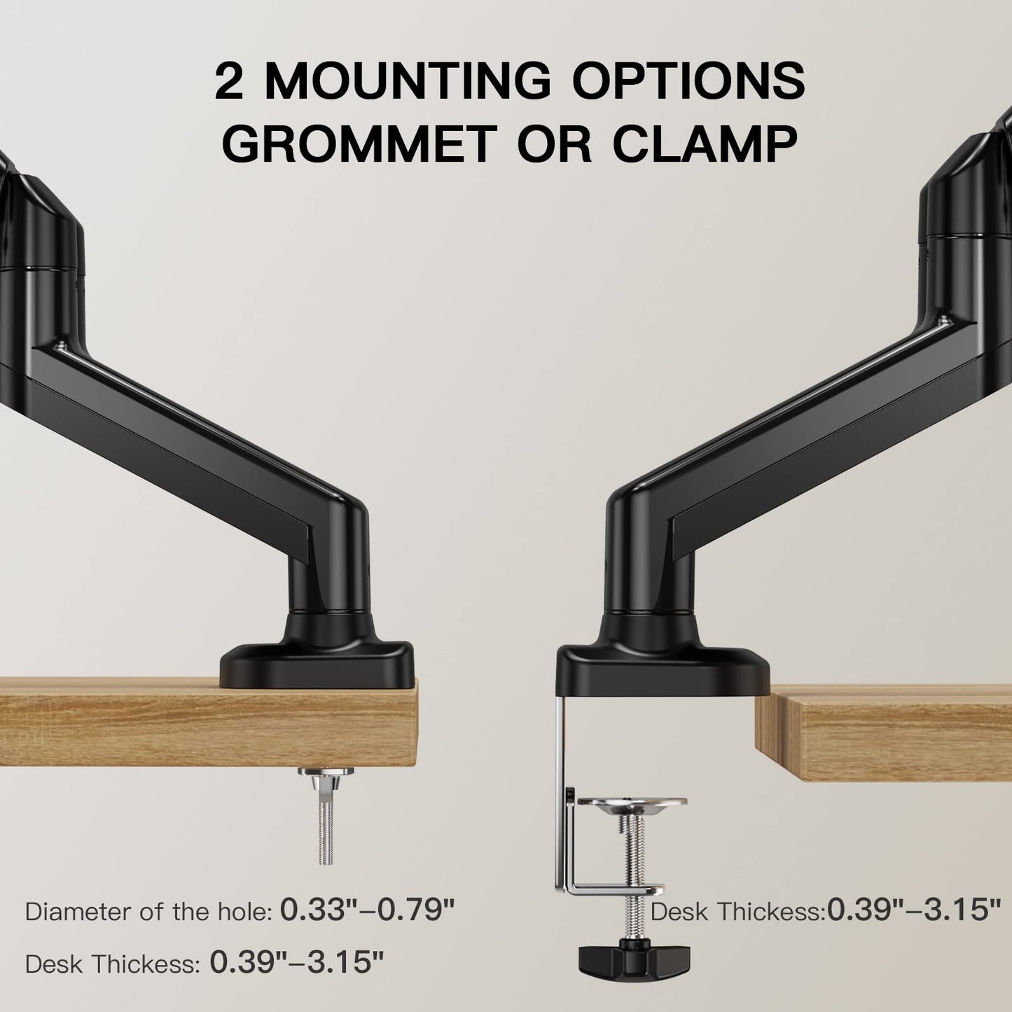 HUANUO HNDSK4 Dual Monitor Mount for 13-27 Inch Screens