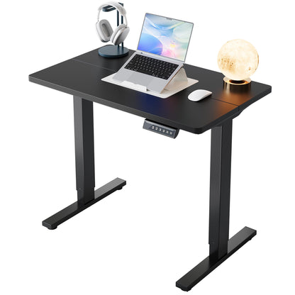 HUANUO 55 x 28 inch Electric Standing Desk Adjustable Height, 4 Memory Height Settings, Sit Stand Up Desk for Home Office & Computer Workstation, Light Walnut