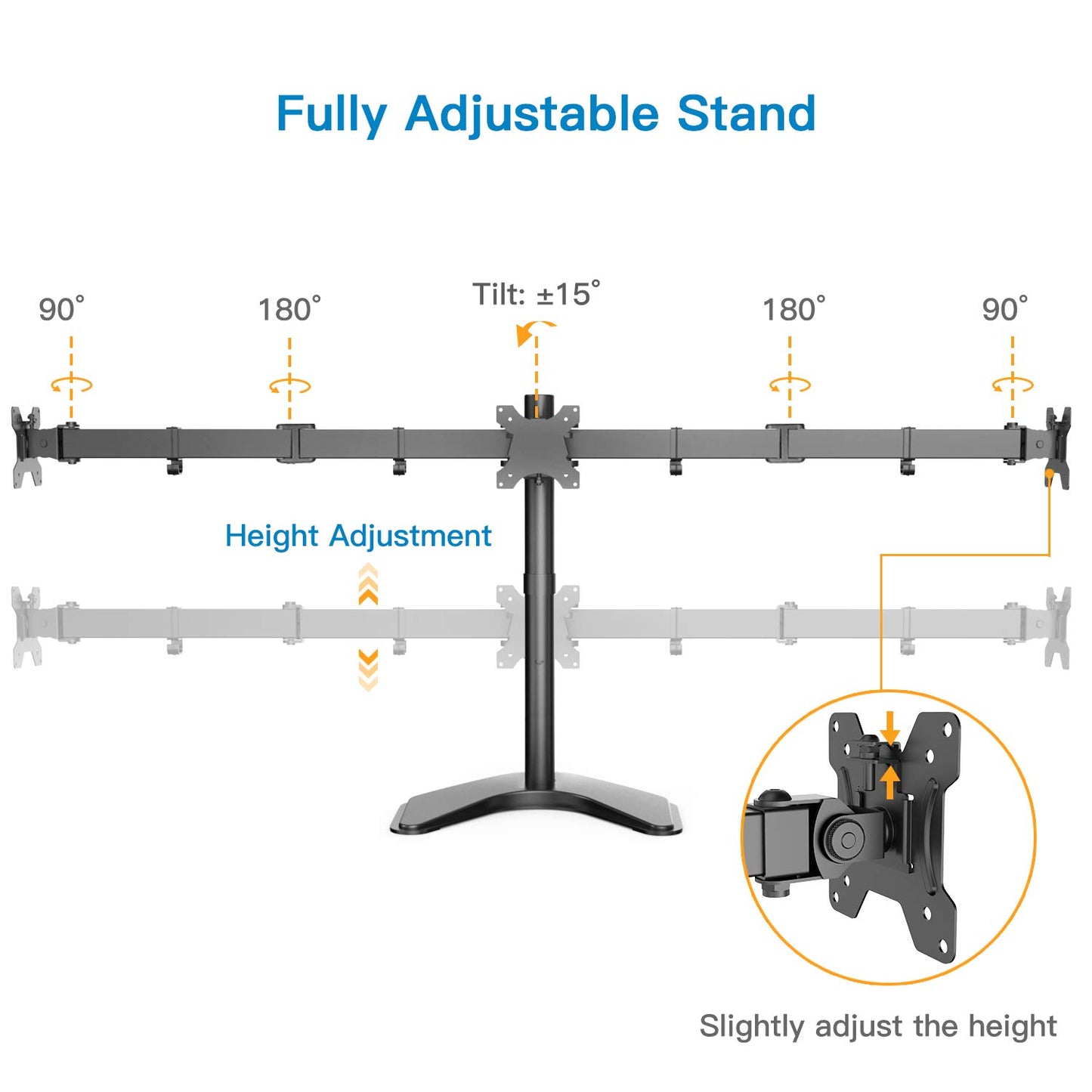 CM6 Triple Monitor Stand for Up to 24 Inch Screens
