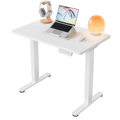 HUANUO 55 x 28 inch Electric Standing Desk Adjustable Height, 4 Memory Height Settings, Sit Stand Up Desk for Home Office & Computer Workstation, Light Walnut