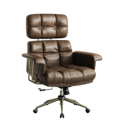 63" Desk · L - shaped + Celestia Chair / Fluted - Dark Walnut - 