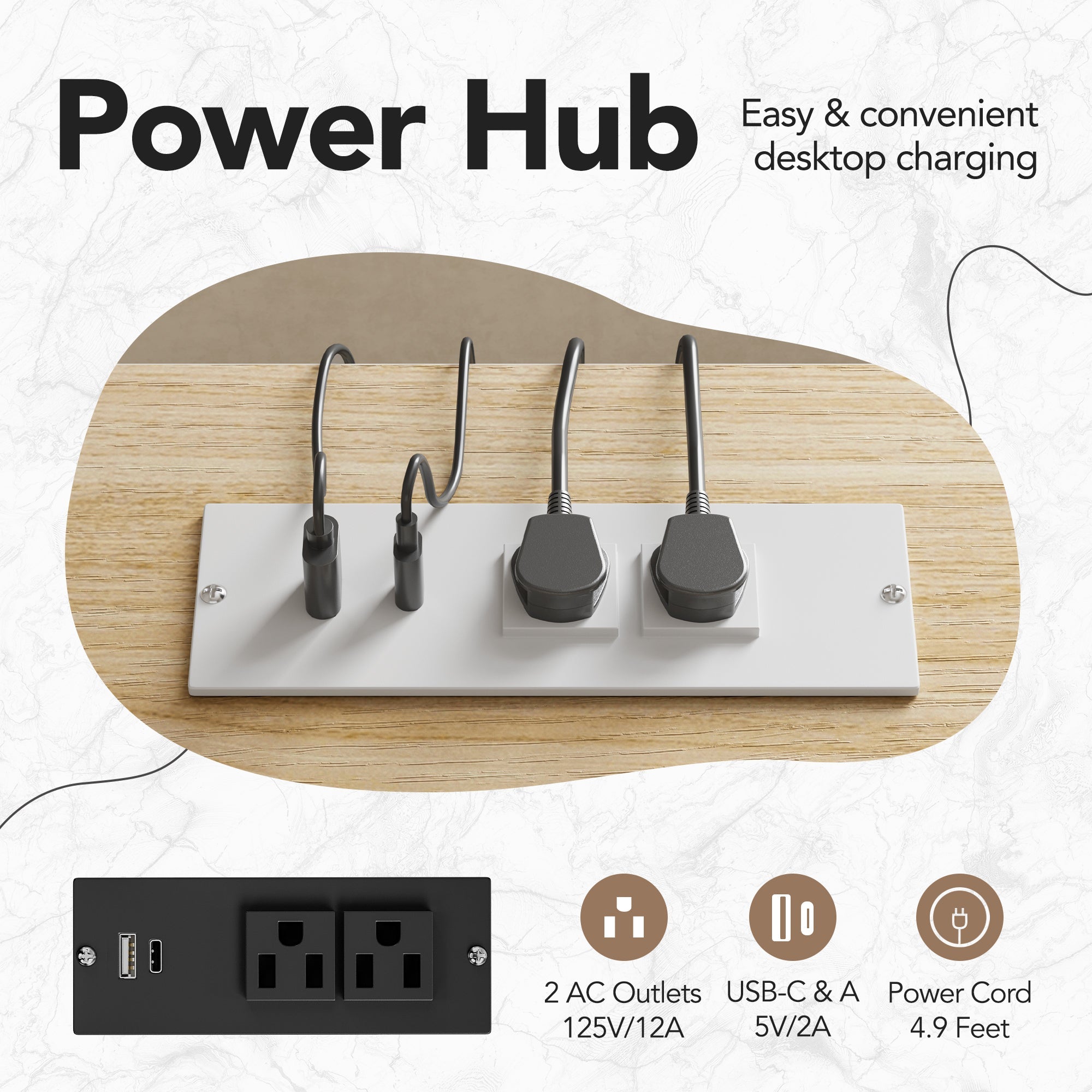 63" Electric L Shaped Stadning Desk with LED Strip & Cabinet - Light Walnut