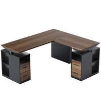 63" L - Shaped Executive Electric Standing Desk - 