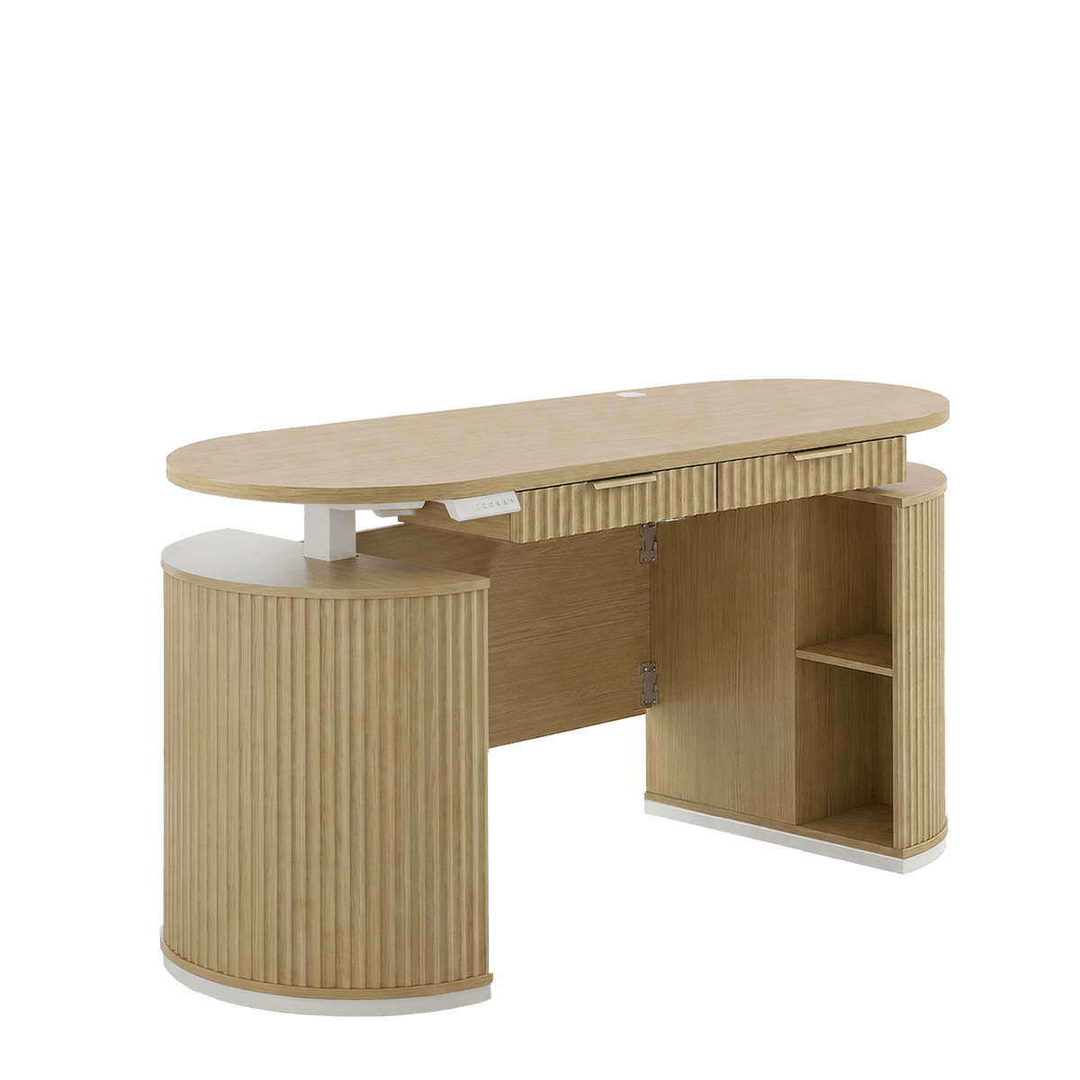 63" Premium Santal Standing Desk - Fluted - Natural Oak