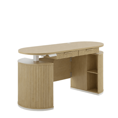 63" Premium Santal Standing Desk - Fluted - Natural Oak