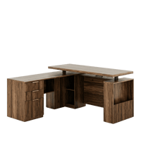 63" Premium Topaz Standing Desk - Fluted Black Walnut