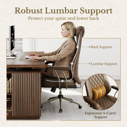 67" Desk · L - shaped + Luna Chair / Fluted - Dark Walnut - 