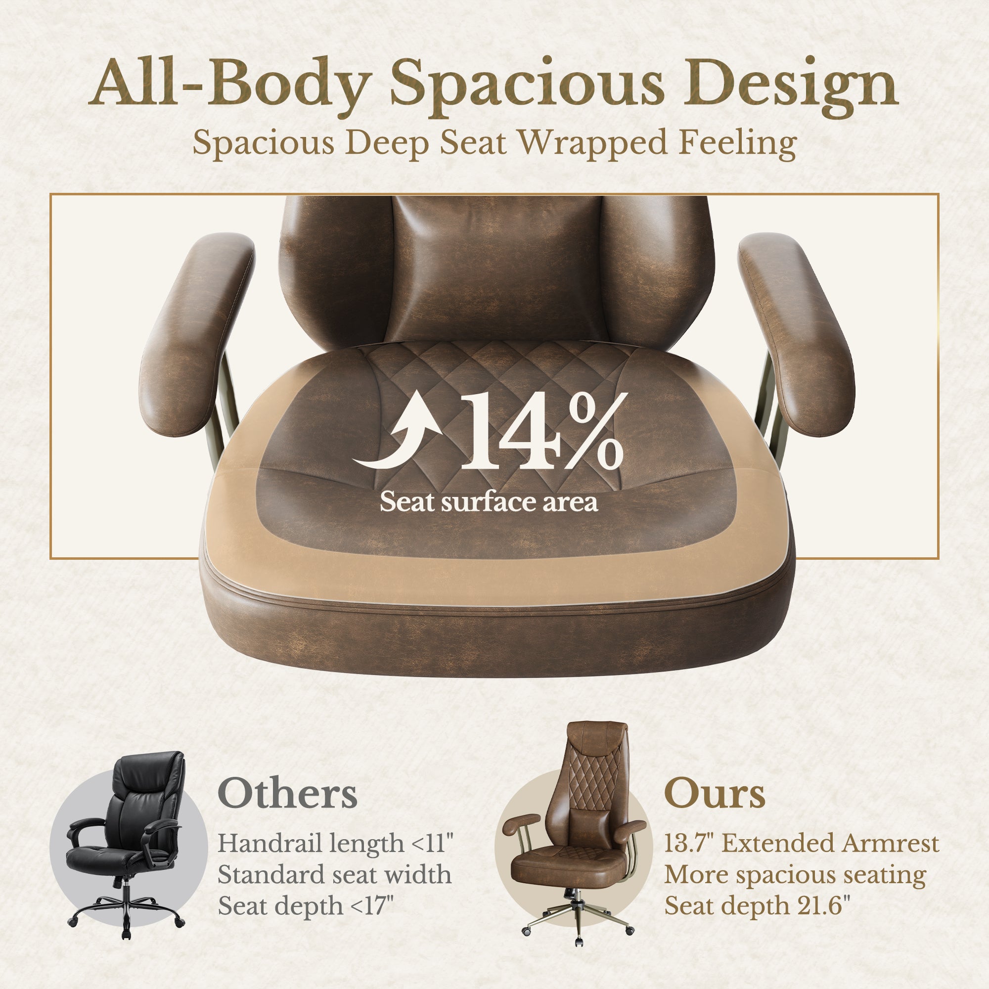 Extra Wide Ergonomic Executive Desk Chair