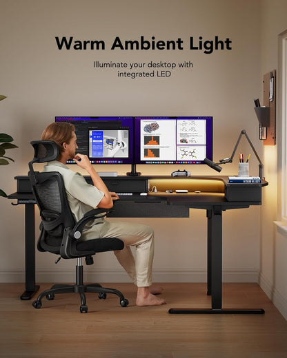 L-Shaped Standing Desk with Storage