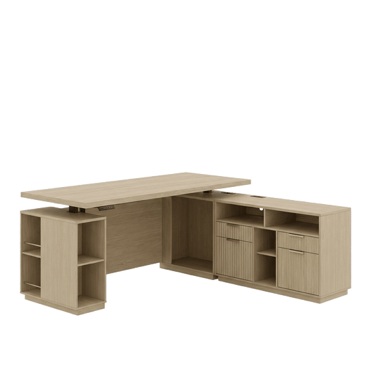 70" Premium Beryl Standing Desk - Fluted - Natural Oak