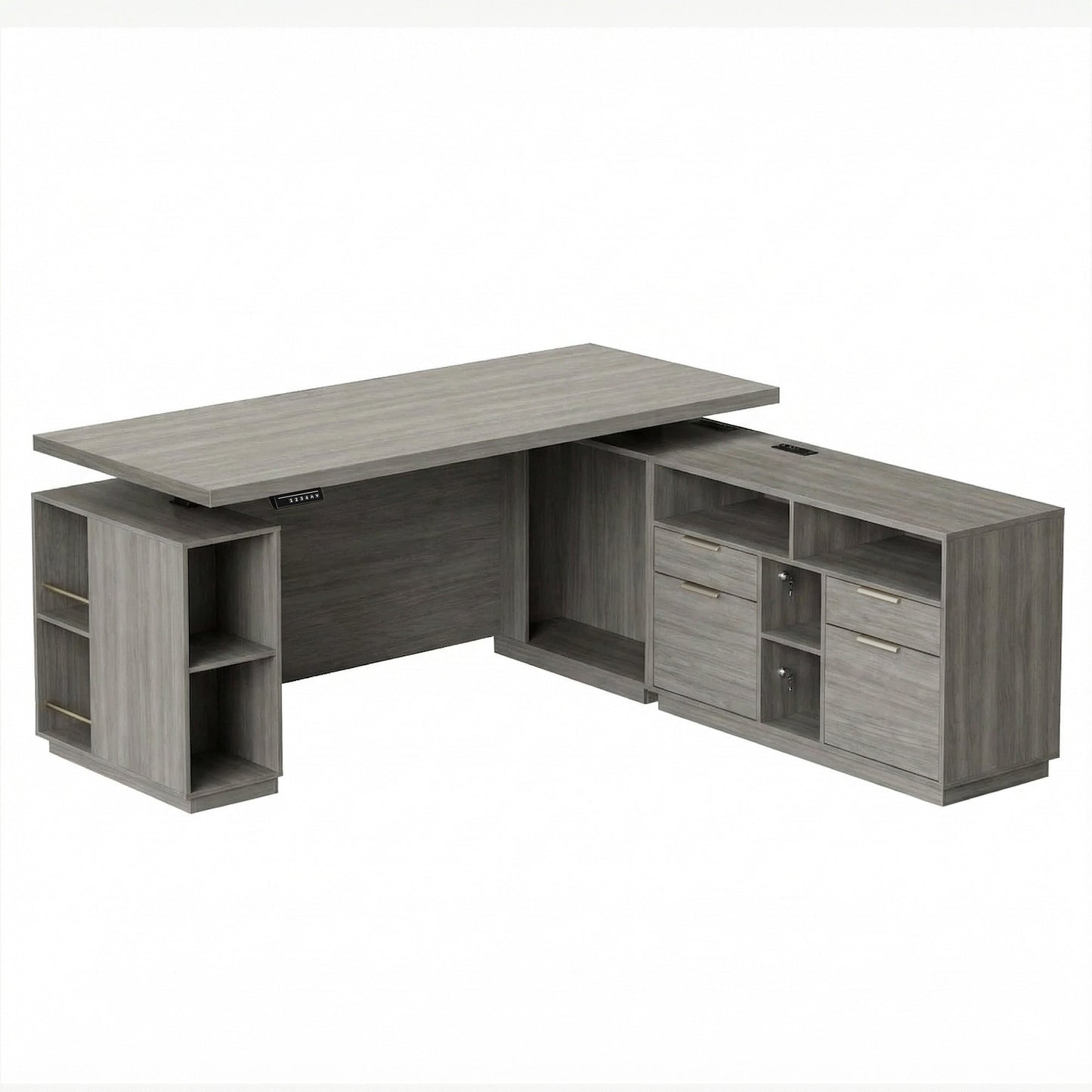 70" Premium Beryl Standing Desk - Grey Oak