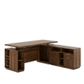 70" Premium Executive Standing Desk - Fluted - Dark Walnut