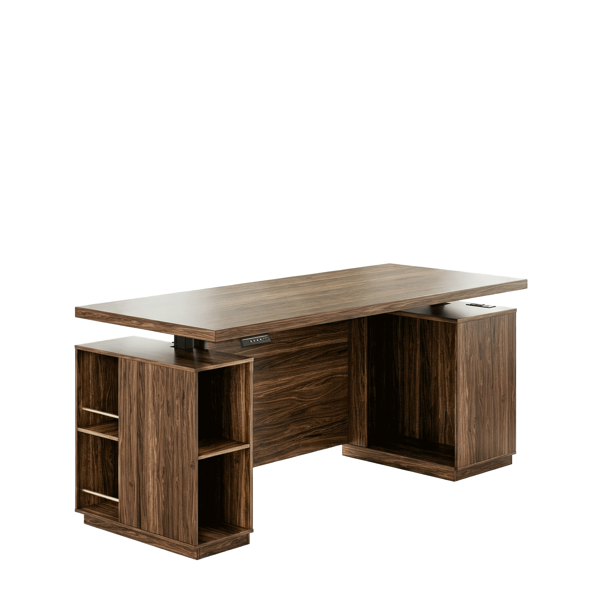 70" Premium Standing Desk - Fluted - Dark Walnut