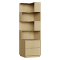 71" Premium Spiral Bookshelf - Fluted - Natural Oak