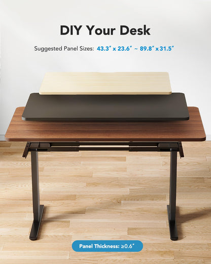 HUANUO DIY your desk with suggested panel sizes and thickness information