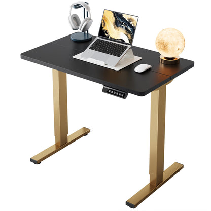 HUANUO 55 x 28 inch Electric Standing Desk Adjustable Height, 4 Memory Height Settings, Sit Stand Up Desk for Home Office & Computer Workstation, Light Walnut