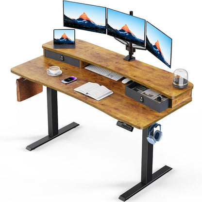 Standing Desk with Dual Riser & Drawers