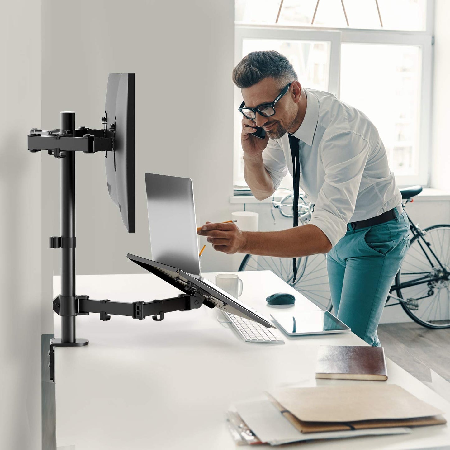 CM17 2-in-1 Monitor and Laptop Stand – 13"-27" & 10"-17"