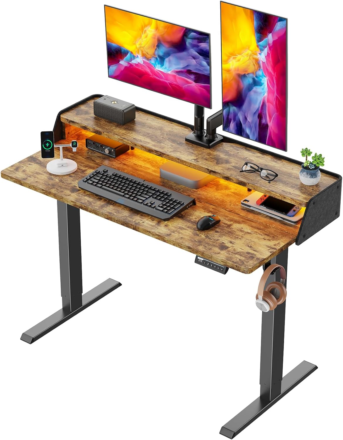 Electric Height Adjustable RGB Gaming Desk